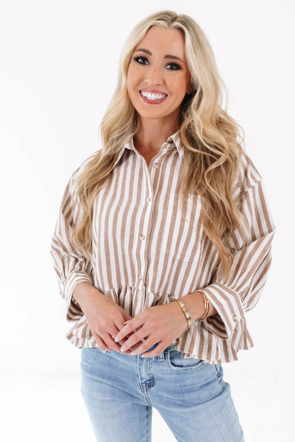 Fall Frills Top - Brown