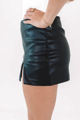 Student Section Leather Skort - Black
