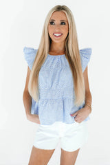 Pier Party Top - Blue Stripe