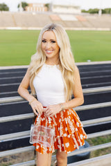 The Aubrey Ruched Skort - Burnt Orange