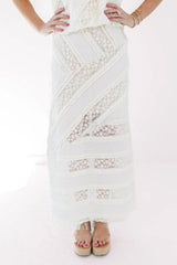 Boho Beachin' Midi Skirt - Cream