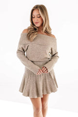 Cut It Off Sweater Dress - Taupe