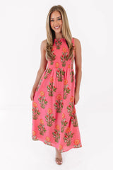 Warmer Weather Midi Dress - Pink