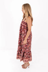 Lovers Lane Midi Dress - Wine
