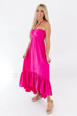 Can’t Miss Her Midi Dress - Hot Pink