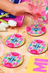 Laura Park Acrylic Coaster Set - Pink Paradise