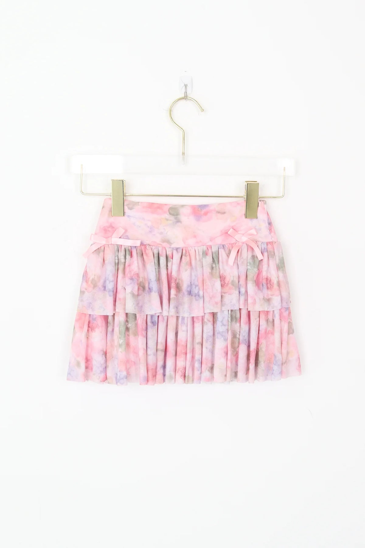 Watercolor Roses Tween Skirt - Blush
