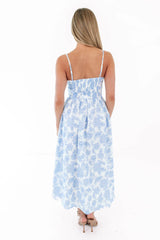 Caught My Eye Midi Dress - Blue