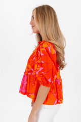 The Lizzie Tie Top - Orange