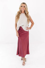 You're Hired Midi Skirt - Mauve