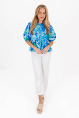 The Andie Tie Top - Blue