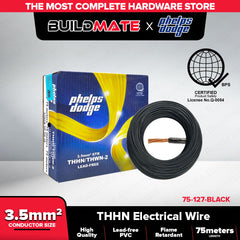 BUILDMATE Phelps Dodge THHN THWN-2 Electric Wire 2.0mm² / 3.5mm² Stranded Copper Building Wire Cable Flame Retardant PVC Nylon