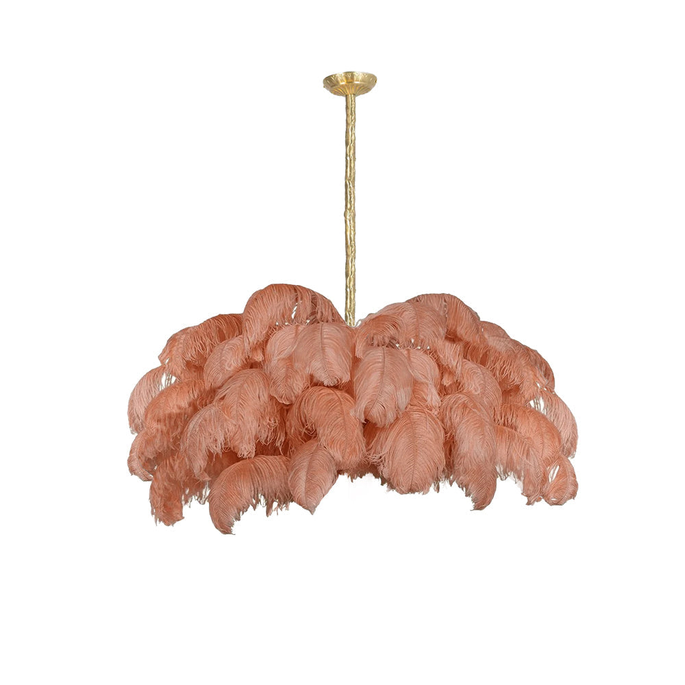 Chandeliers de Plumas de Avestruz Extra Grande con Base de Latón – Iluminación de Lujo 18
