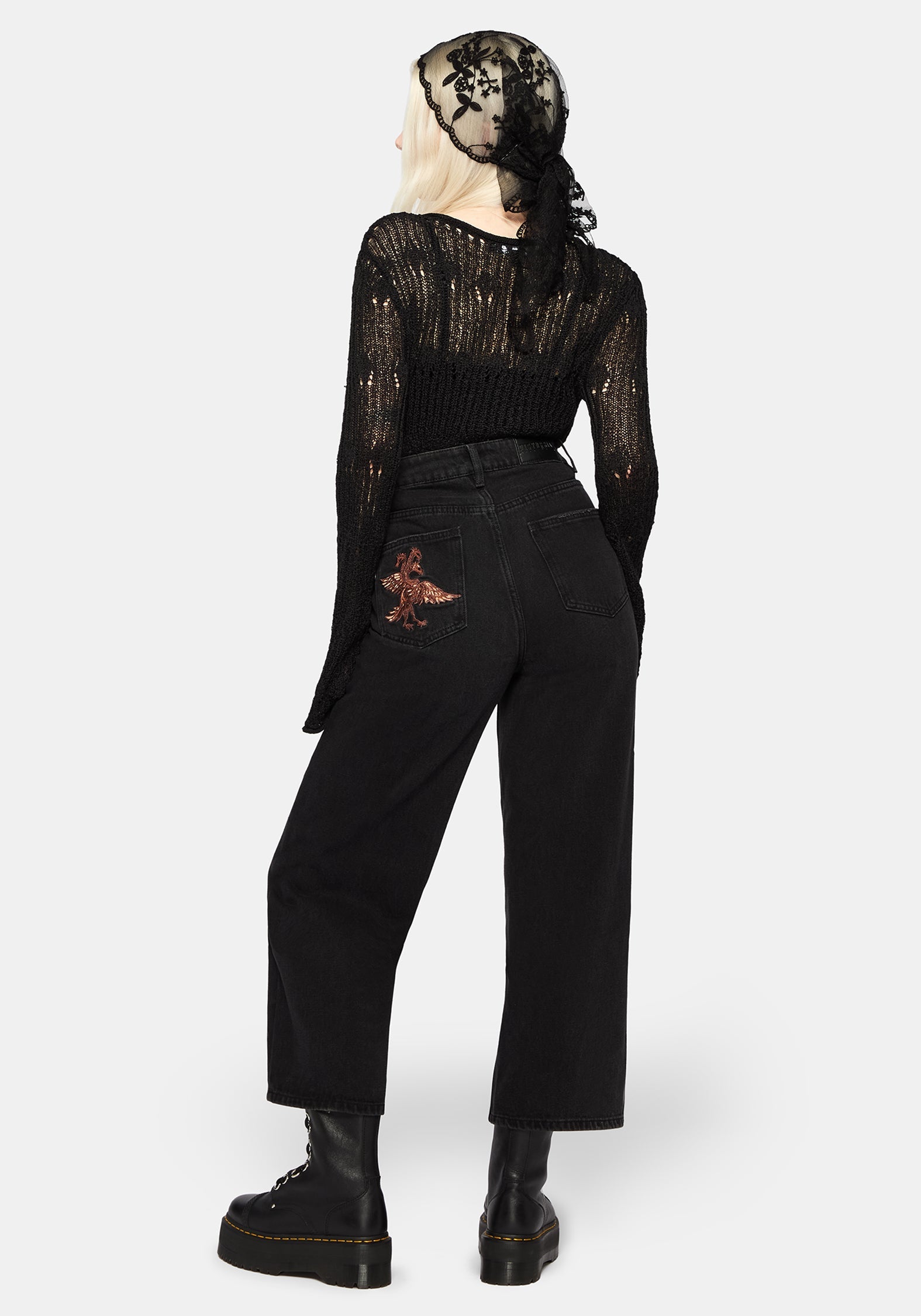 Poison Eden Embroidered Denim Culotte 24" / UK 6