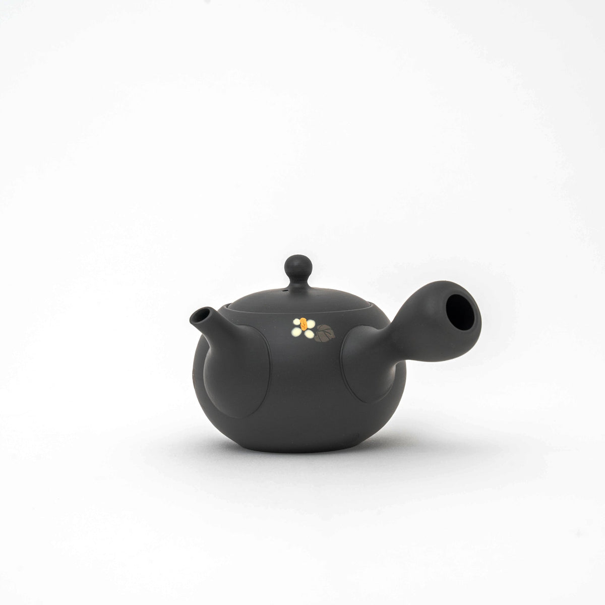 Handcrafted Tokoname Yaki Black Clay Floral Teapot - Shoho Kiln