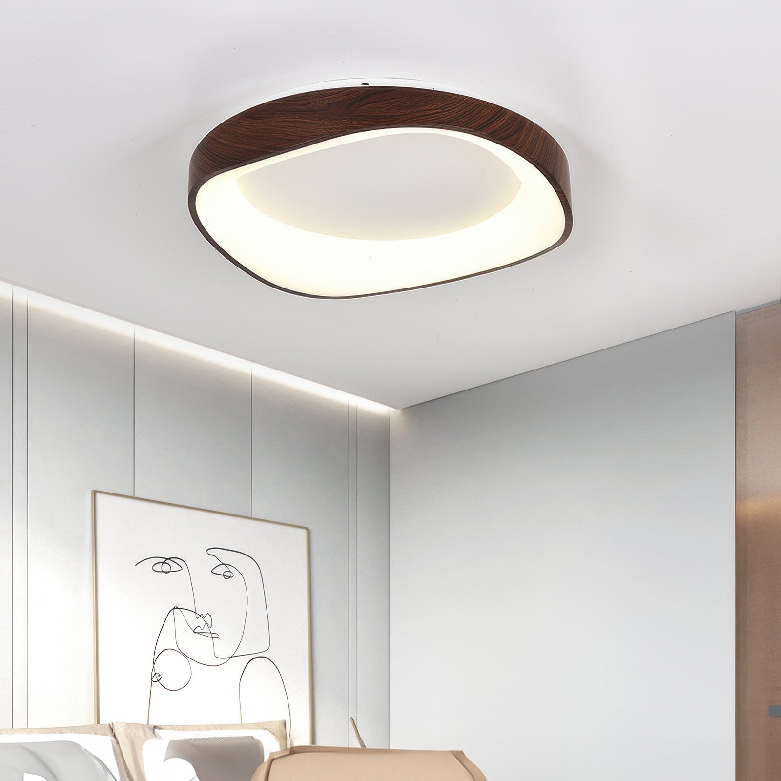 ScandiLuz - Lámpara de Techo de Madera Estilo Nórdico