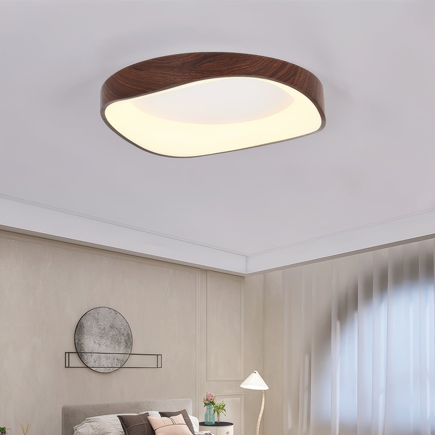 ScandiLuz - Lámpara de Techo de Madera Estilo Nórdico
