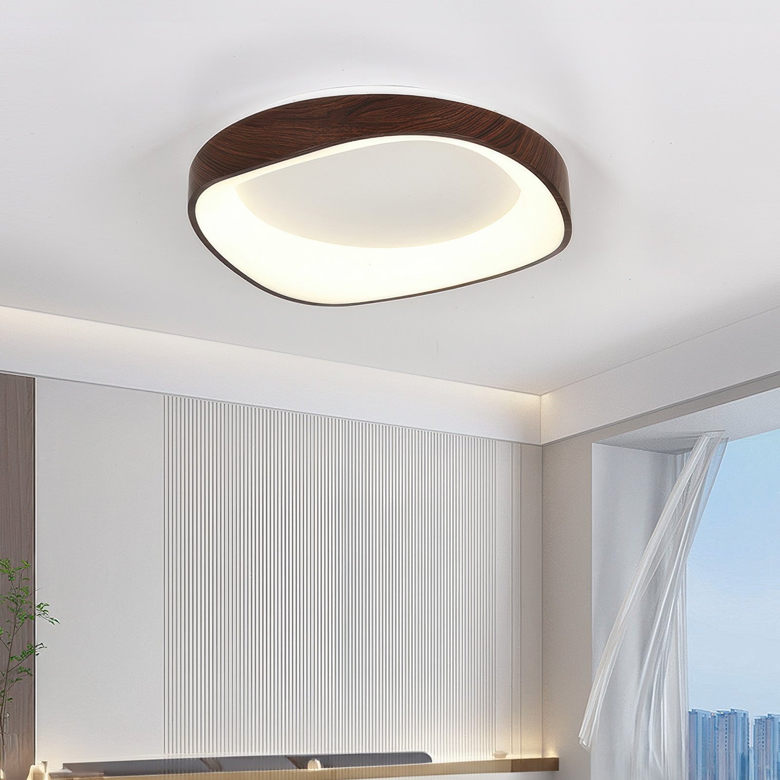 ScandiLuz - Lámpara de Techo de Madera Estilo Nórdico