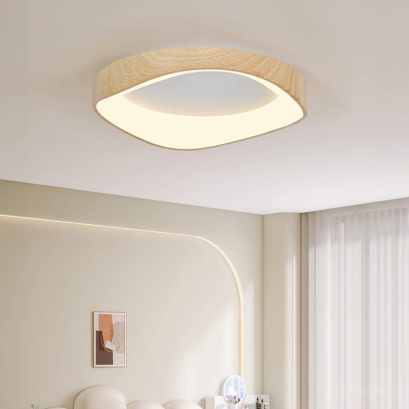 ScandiLuz - Lámpara de Techo de Madera Estilo Nórdico