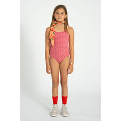 Piupiuchick Pink/Black Hearts All Over Swimsuit