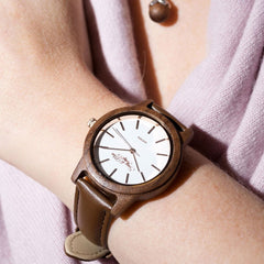Waidzeit Sissy Schokobraun Damen Holzuhr Uhr Armbanduhr Natur Geschenk modern Naturprodukt