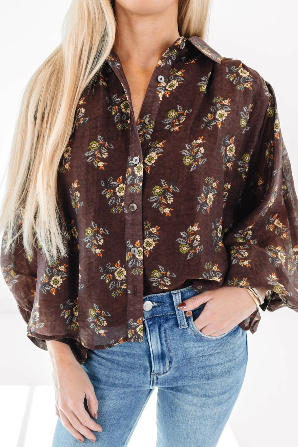 Off To The Market Top - Brown