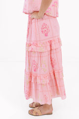 The Emery Midi Skirt - Pink