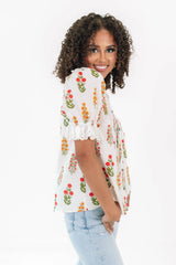 Born To Bloom Top - White