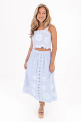 The Ember Midi Skirt - Periwinkle