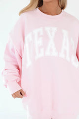 Varsity Texas Sweatshirt - Pale Pink