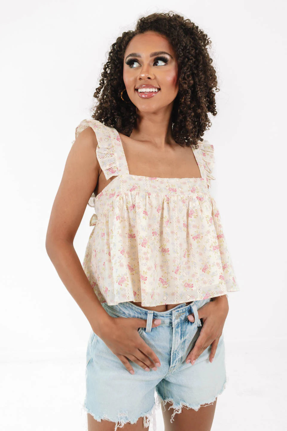 Sweet Like Me Crop Top - Cream