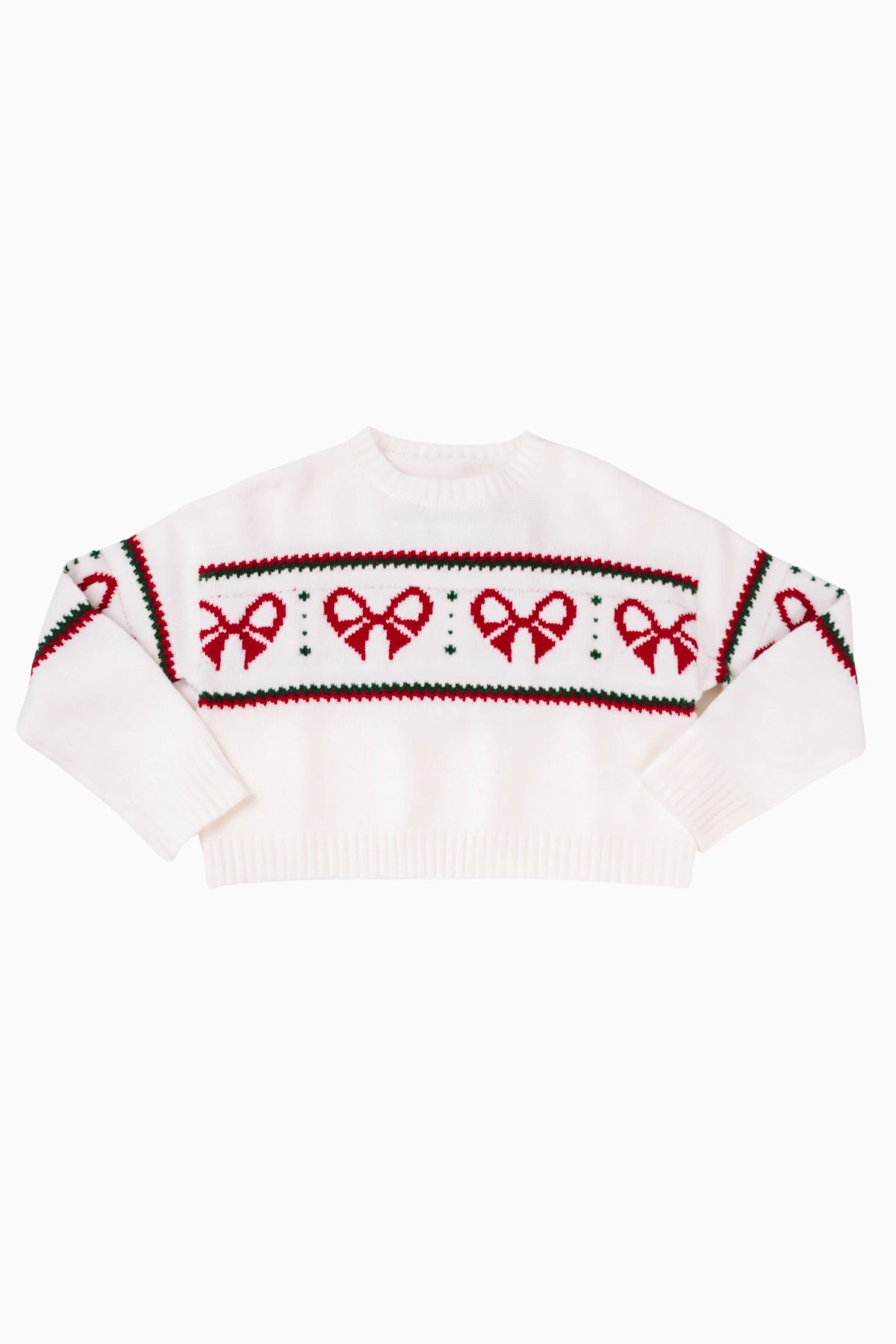 The Zoe Tween Sweater - White/Red