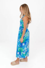 The Andie Ric Rac Cross Midi Dress - Blue