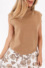 She Means Business Top - Light Brown