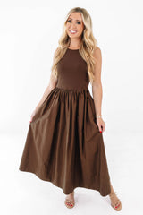 Martini Hour Midi Dress - Brown