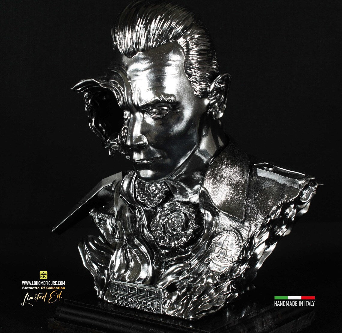 Terminator Collectible Statue - T-1000 Bust - Robert Patrick Figure Real Cinematic Color - 1:2 Scale