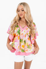 On The Sweet Side Top - Pink Floral