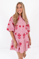 The Marla Dress - Red Stripe