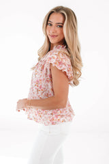 Once A Flirt Top - Blush