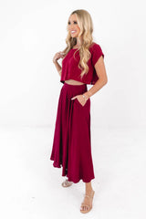 Star Gazer Crop Top - Burgundy