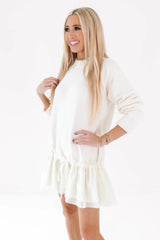 Snow Falling Sweater Dress - Cream