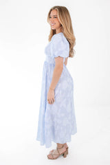 Dancing In The Rain Midi Dress - Blue Stripe