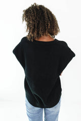 Take Me Serious Sweater Vest - Black