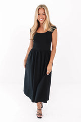 Basically Fall Midi Dress - Black