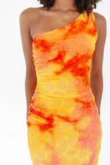 Sunset Visions Midi Dress - Orange