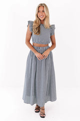 Going With Gingham Crop Top - Black