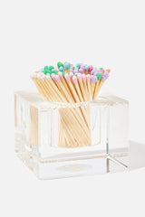 Acrylic Square Match Striker Set - Confetti Matches