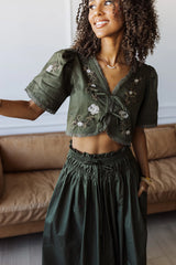 Hometown Date Top - Olive