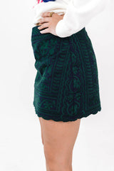 The Paige Skirt - Navy/Green