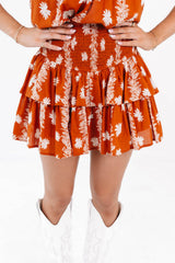 The Aubrey Ruched Skort - Burnt Orange
